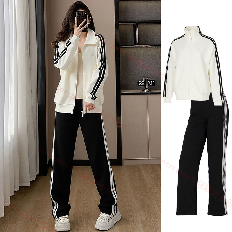 阿迪达斯运动套装女款2026新款宽松加绒夹克外套直筒裤长裤两件套,运动服/休闲服装,运动套装,淘宝优惠券,粉丝福利购,淘宝优惠卷