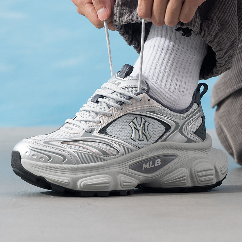 MLB官方老爹鞋男鞋女鞋25秋季运动鞋网面透气厚底休闲鞋3ASHWD15N