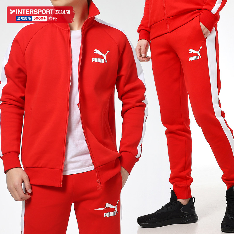 PUMA 푸마 스포츠 정장 남성 2024 신년 레드 재킷 스포츠 캐주얼 바지 바지