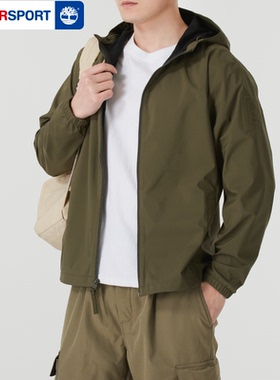 Timberland添柏岚梭织外套男装防风跑步外套连帽运动服上衣A2GUS