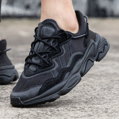 阿迪达斯三叶草黑武士老爹鞋男女鞋2025冬季新款低帮运动鞋跑步鞋