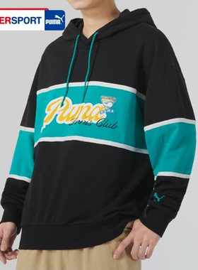 PUMA彪马连帽卫衣男女装2025冬季跑步休闲运动服套头衫625800-01