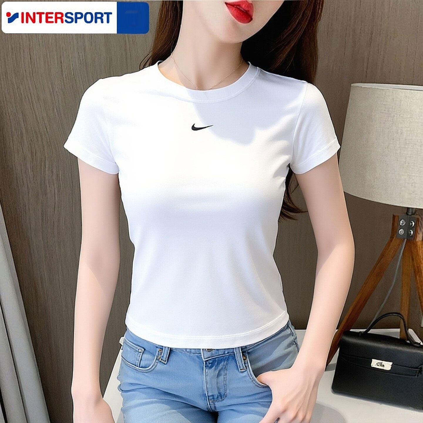 耐克短款短袖女装2025夏季跑步训练健身运动服半袖修身T恤FV5509
