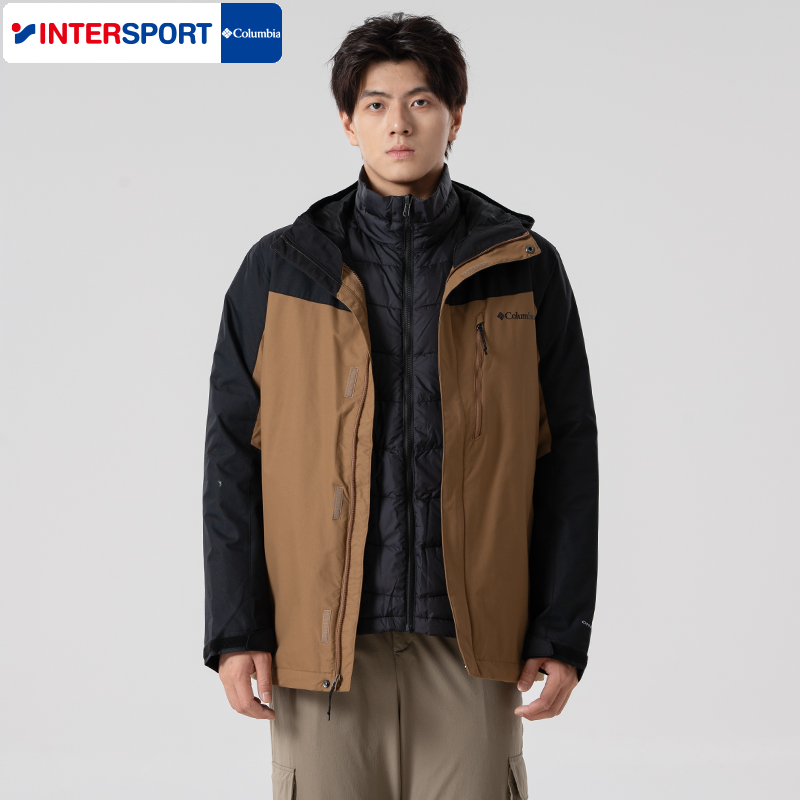 哥伦比亚外套男上衣热能保暖防水防风棉服滑雪三合一冲锋衣WE9191