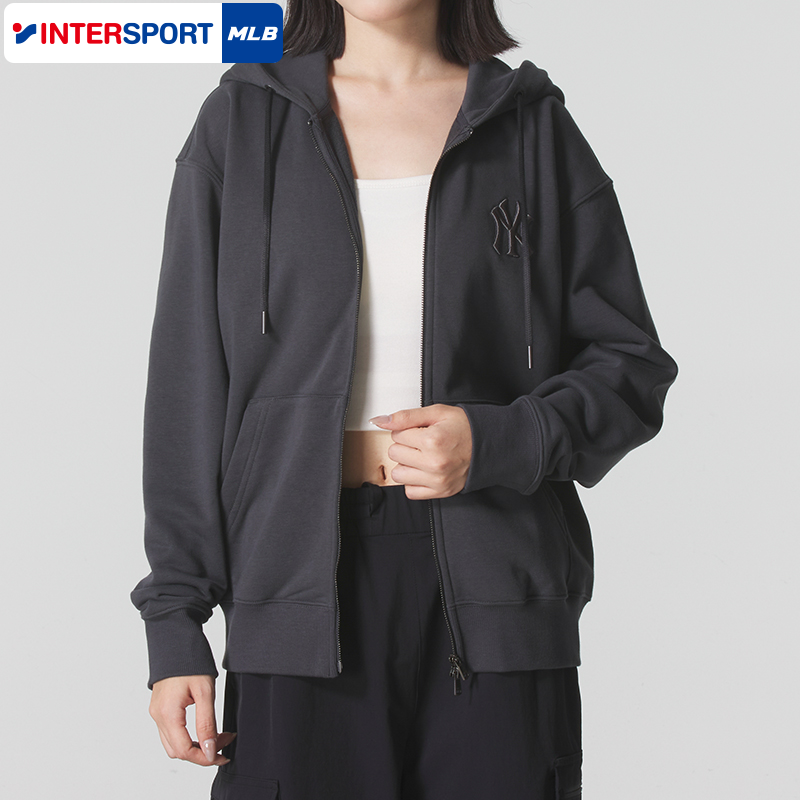 MLB官方男女连帽夹克25秋季新款情侣老花背标大LOGO运动外套TRM02
