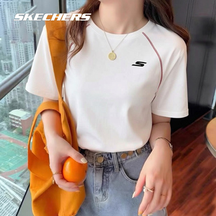 运动服情侣短袖 斯凯奇男装 夏季 新款 t恤舒适透气休闲圆领上衣 女装