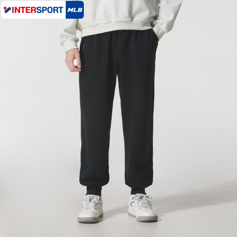 MLB官方长裤男女2025秋季NY小标刺绣加绒束脚卫裤运动裤3APTB2756