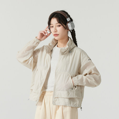 Columbia哥伦比亚梭织外套女装户外防风跑步训练运动服夹克WR4004