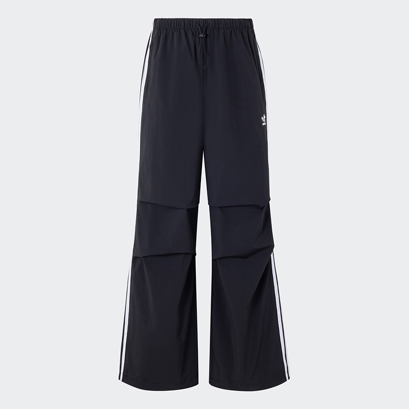 adidas阿迪达斯宽松运动伞兵裤2025春女三叶草梭织复古长裤KB9185