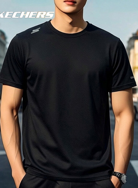 斯凯奇情侣短袖T恤男女半袖26春新款跑步健身透气运动服P226U034