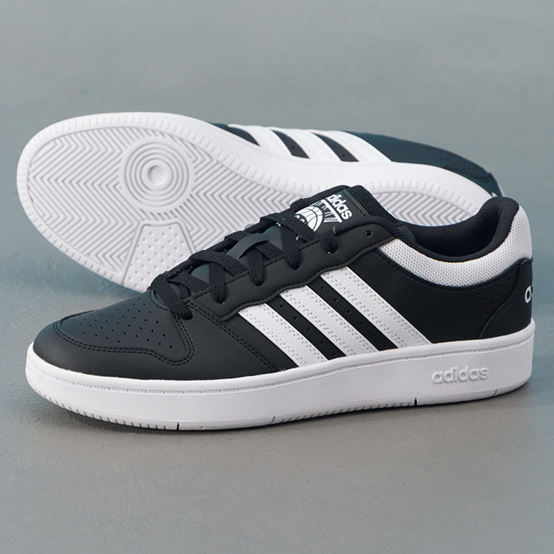 阿迪达斯板鞋男 2025冬季运动鞋黑色三条纹网球鞋复古低帮休闲鞋