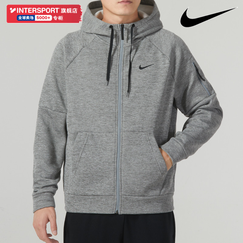 耐克Nike外套男子灰色秋冬加绒运动服开衫上衣连帽夹克DQ4831-063