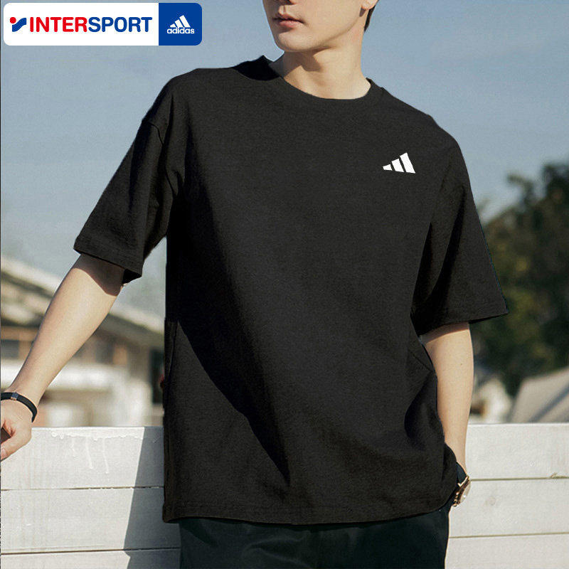 阿迪达斯速干T恤短袖男士运动半袖跑步训练上衣健身衣服男速干衣