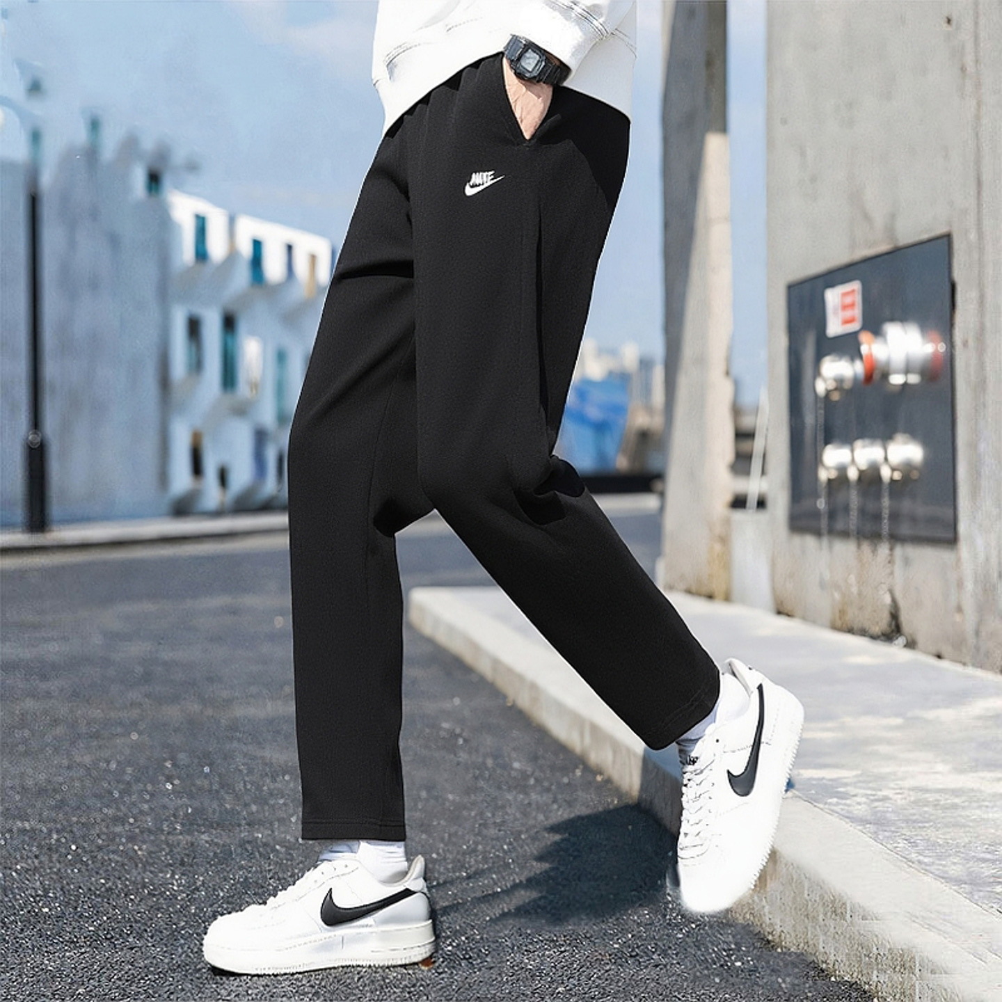 NIKE耐克男裤秋季新款男士休闲裤黑色直筒裤运动裤长裤卫裤FQ4333