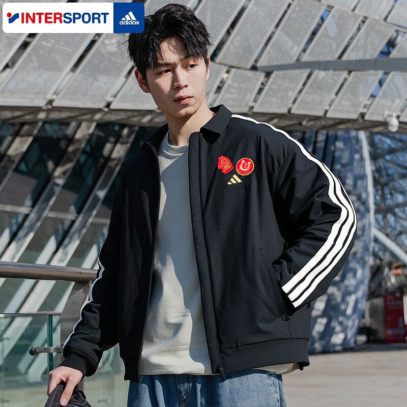 阿迪达斯男装梭织夹克本命年加绒外套新年款服跑步运动服KE4057