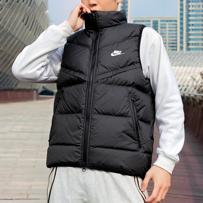 nike 耐克正品羽绒马甲男2025冬季运动服短款棉衣保暖外套FB8178