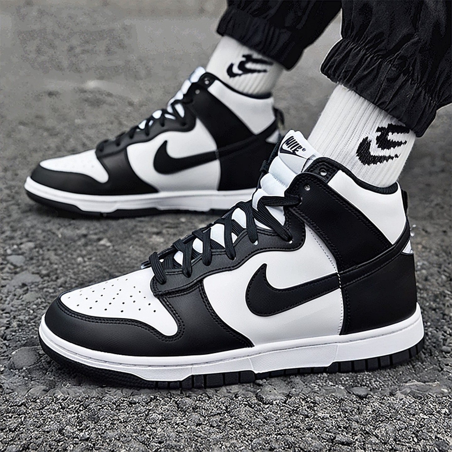 nike耐克男鞋冬季DUNK复古黑白熊猫高帮板鞋运动休闲鞋DD1399-105