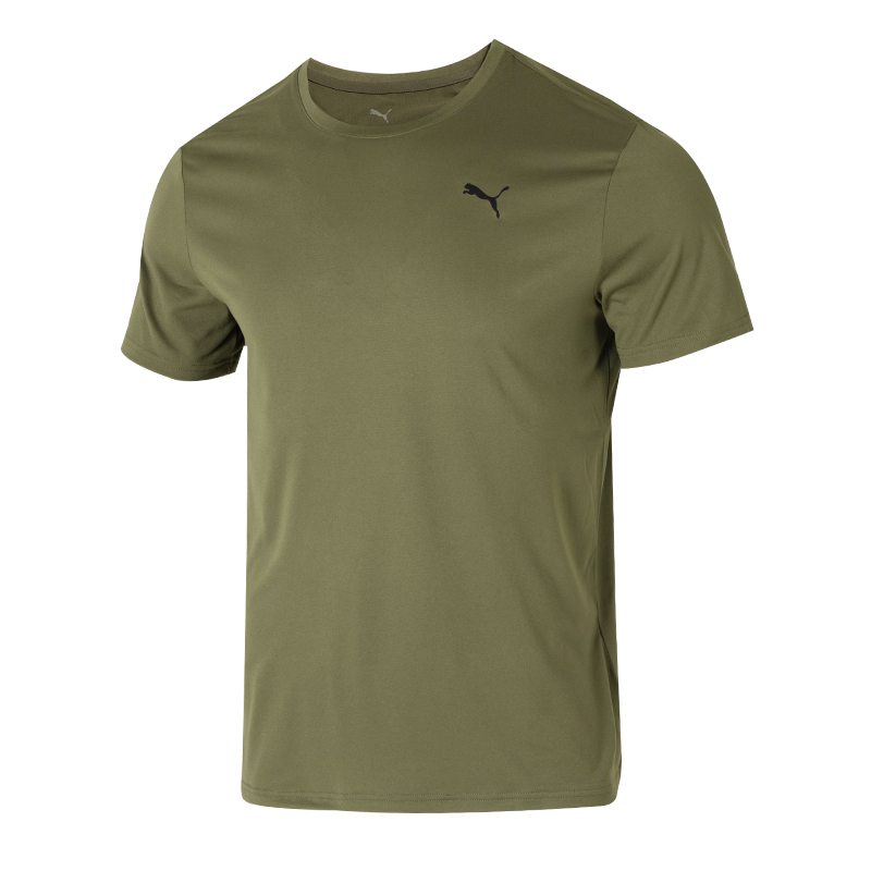 彪马速干衣短袖男冬季男士橄榄绿跑步训练健身半袖运动t恤527344