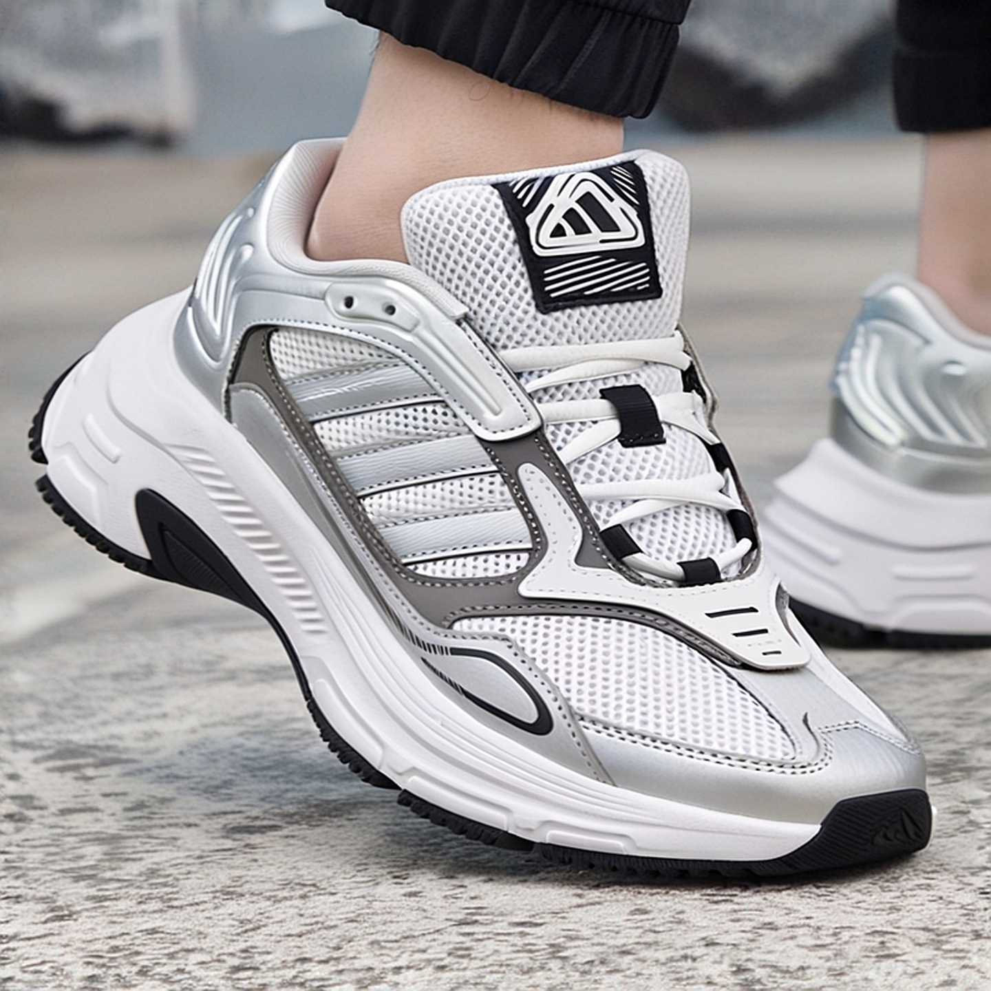 Adidas阿迪达斯男鞋2025冬季运动鞋网面透气厚底增高老爹鞋休闲鞋