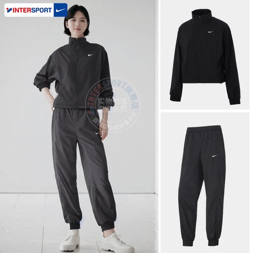 茵特|NIKE耐克运动套装女子休闲两件套跑步梭织夹克外套长裤子