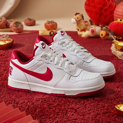 耐克官方男鞋BIG NIKE LOW红色本命年运动鞋新年板鞋休闲鞋355152