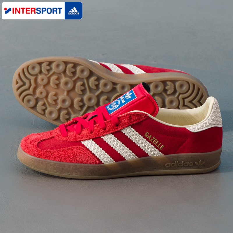 阿迪达斯三叶草T头鞋红色低帮德训鞋男女鞋复古休闲鞋板鞋IF1808