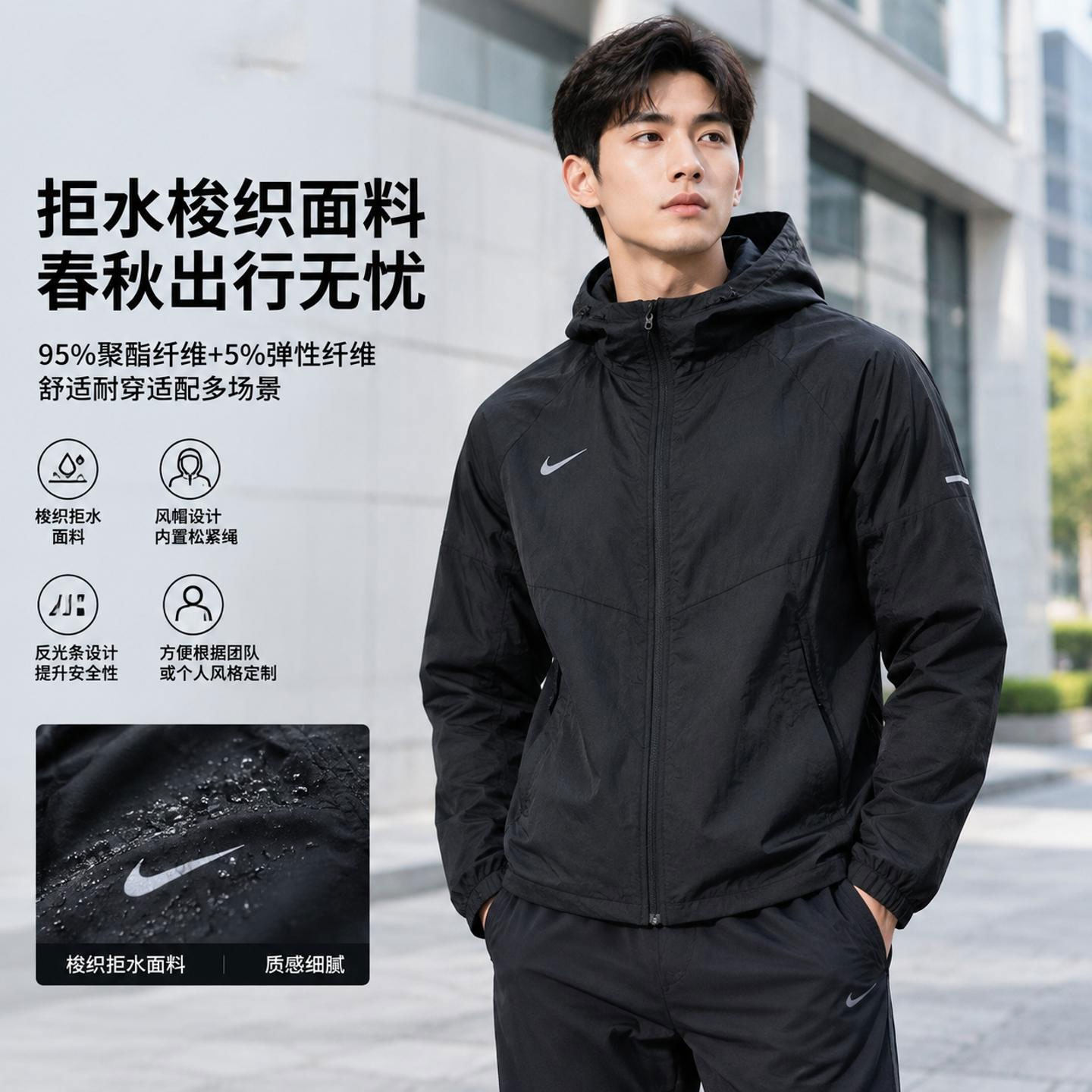 茵特丨NIKE耐克外套男装正品运动服户外健身训练梭织跑步休闲夹克