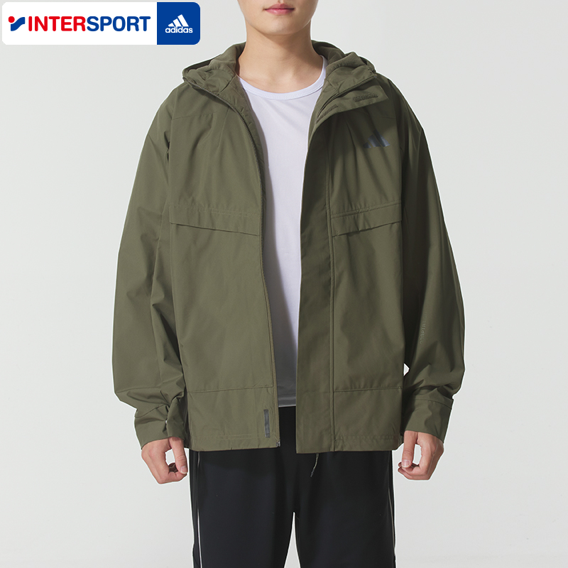 Adidas阿迪达斯立领外套男2025冬季跑步健身运动服梭织夹克KB7625