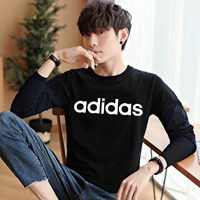 Áo thun nam Adidas Adidas nam 2019 mùa thu mới áo thể thao rộng cotton cotton cổ tròn áo len dài tay - Áo phông thể thao áo ba lỗ thể thao nữ
