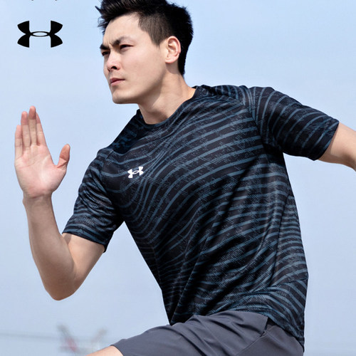 安德玛紧身衣背心短袖男肌肉速干衣健身服压缩衣半袖训练运动T恤