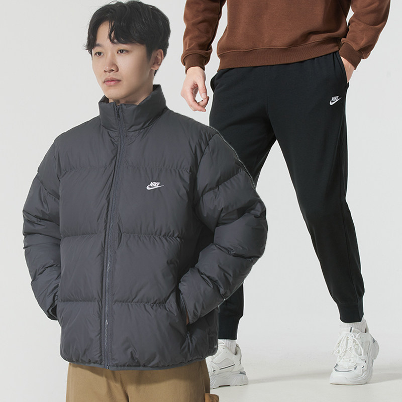 NIKE耐克运动套装男装秋冬新款保暖羽绒服棉羽外套束脚裤长裤卫裤