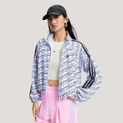 阿迪达斯外套女装2026春季新款防风夹克户外运动服休闲上衣KS0274