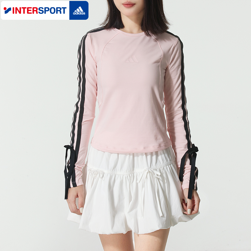 Adidas阿迪达斯长袖T恤女装2025秋季新款运动服休闲套头衫KG3860