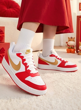 NIKE耐克女鞋2025冬季新款运动鞋板鞋大红色休闲大童鞋DV5456-137