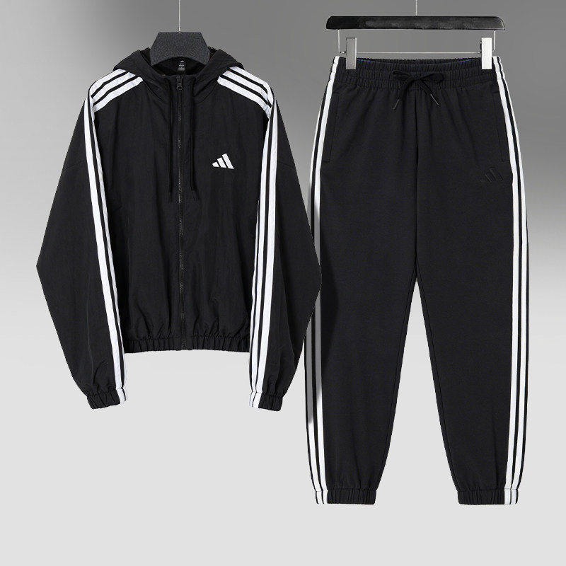 Adidas阿迪达斯正品运动套装女款夹克外套长裤新款运动休闲两件套