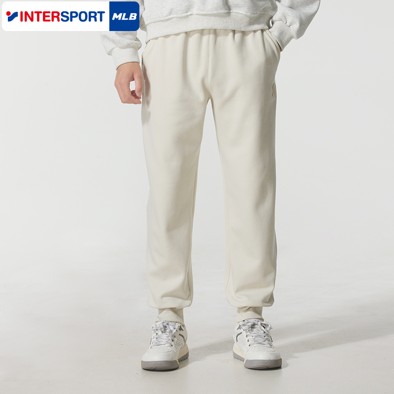 MLB官方运动裤长裤男女2025秋季NY小标刺绣加绒束脚卫裤3APTB2756