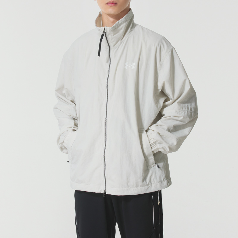 安德玛官方外套男装秋季运动服户外健身训练梭织立领夹克1387995