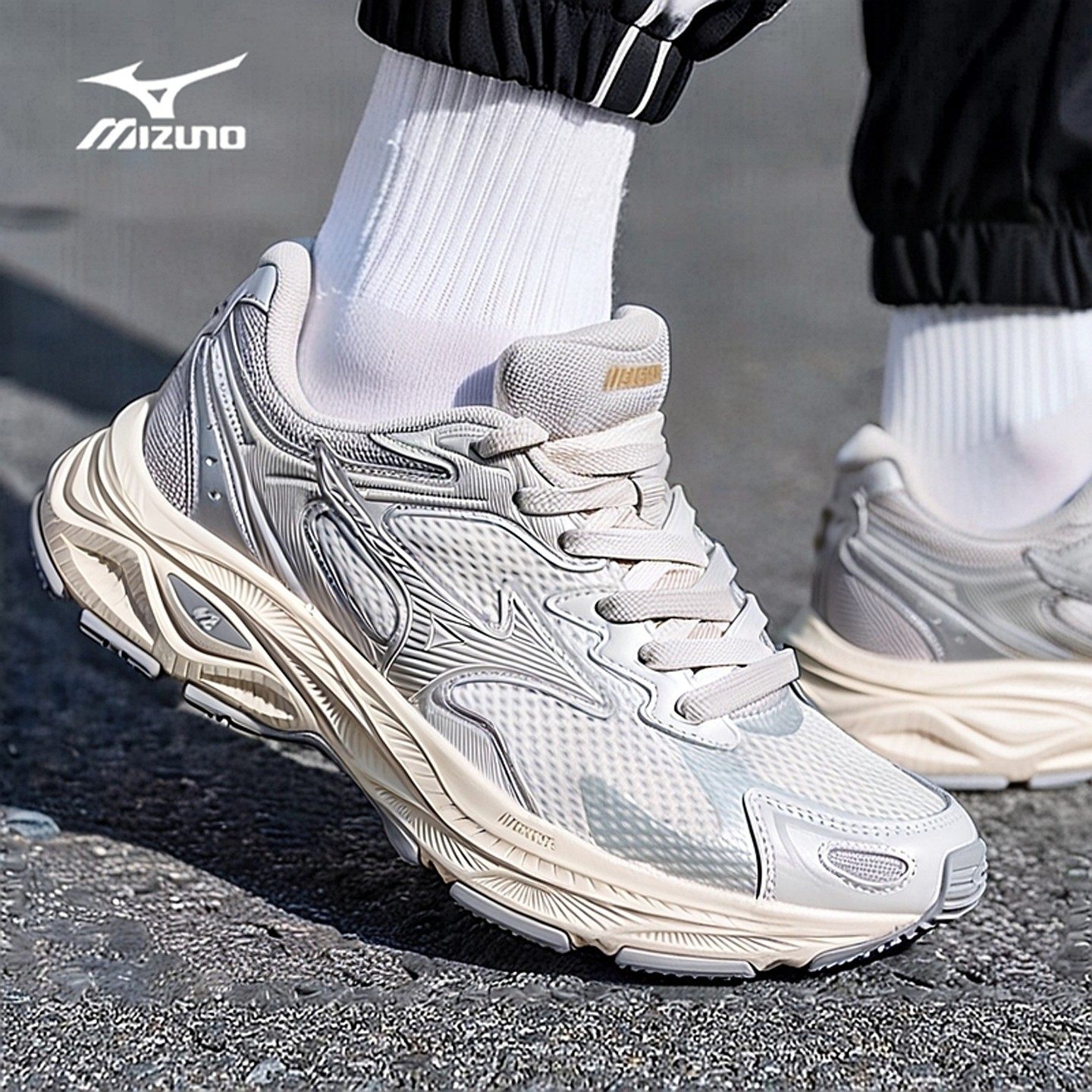 Mizuno美津浓男鞋女鞋春季RACER S缓震跑步鞋透气运动鞋官方正品