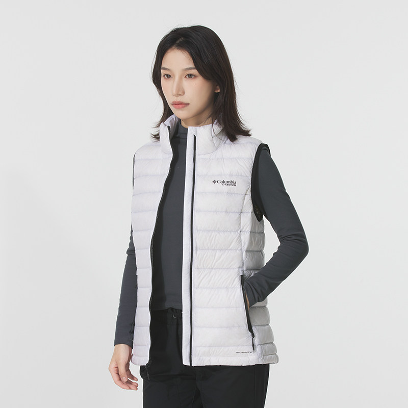 茵特丨哥伦比亚立领背心外套女2026夏季户外保暖运动休闲羽绒马甲