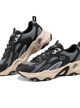 Skechers斯凯奇DLITE5.0熊猫鞋男鞋机甲鞋厚底休闲鞋运动鞋老爹鞋