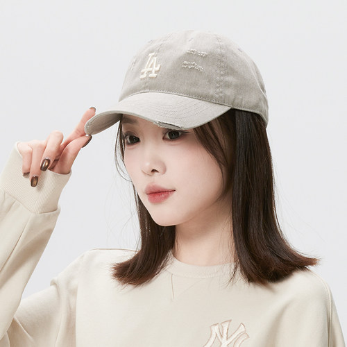 茵特丨MLB正品男女情侣个性磨破做旧时尚潮牌棒球帽新款3ACPVV34N