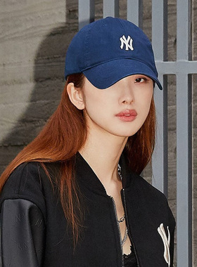 MLB官网鸭舌帽男帽女帽2025秋季新款深蓝色小标NY帽子遮阳棒球帽