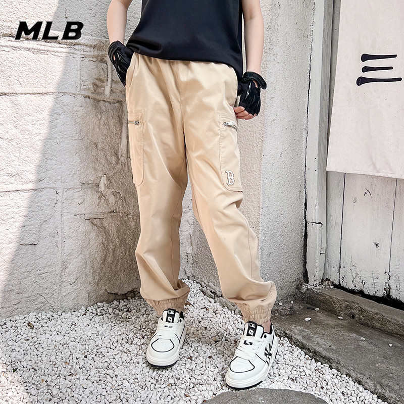 MLB长裤男裤2025秋季新款NY休闲裤宽松束脚卡其色工装裤3LWPB0231
