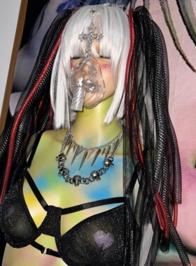 亚朋克哥特暗黑摇滚金属流苏尖锥铆钉骷髅闪钻重工粗链条项链套装