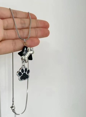 亚文化骨头五角星星肉球猫爪项链y2k辣妹可爱复古INS甜酷蛇骨链