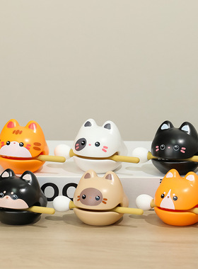 小木鱼网红可爱卡通摆件办公室