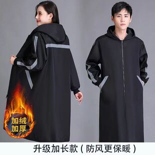 外罩工作服秋冬季加长过膝外套加绒厚罩衣加肥大成人厨房防水男女