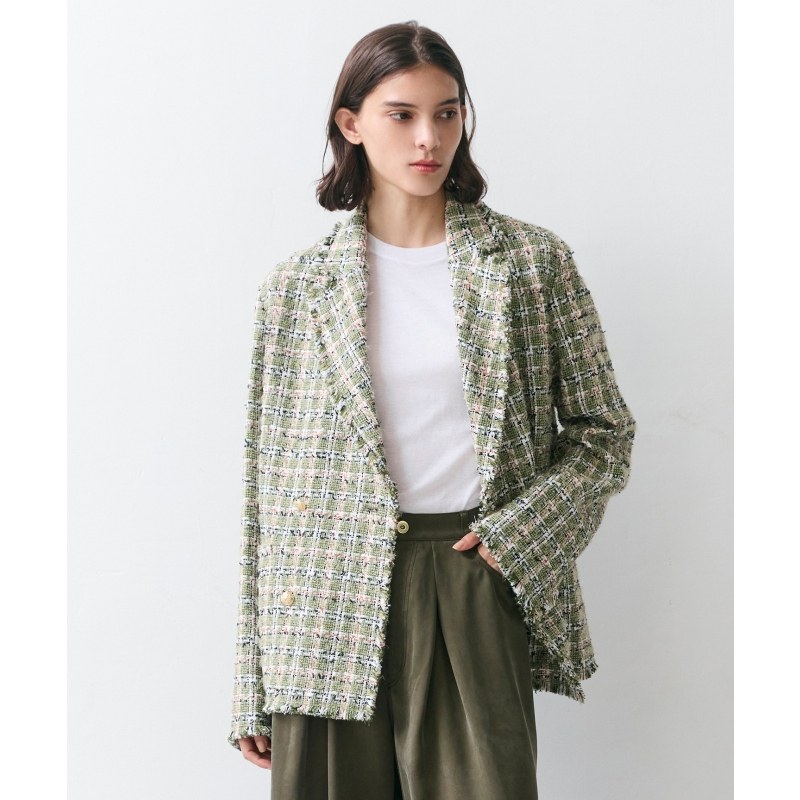 BEIGE，优雅高智感通勤气质BERYL花式粗花呢双排扣夹克女ONWARD