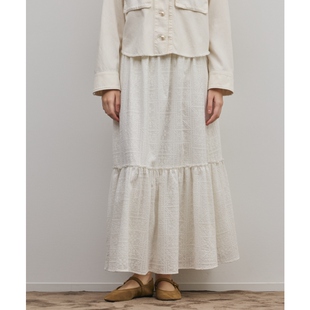 GRACECONTINENTAL时尚 气质设计感分层刺绣半身裙女ONWARD