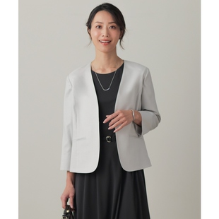 J.PRESS简约适宜休闲气质OXIJEWEL弹力无领夹克外套女ONWARD